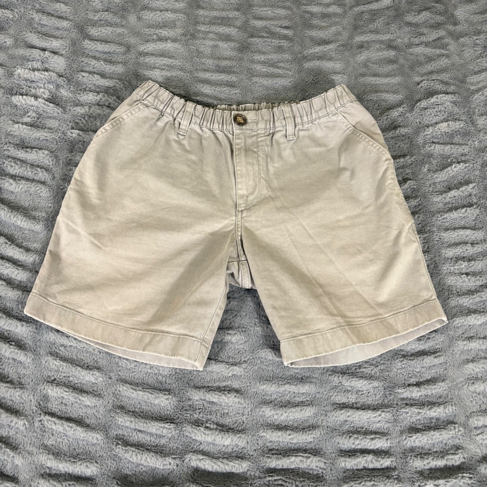Chubbies The Originals Khaki Tan Chino Shorts Mens Small 7 Inch Inseam Elastic